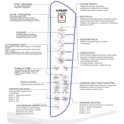 ZESTAW elektroniczna deska myjąca z bidetem XARAM Energy Q-6100 (wersja długa) + misa ceramiczna WC stojąca kompakt Brague